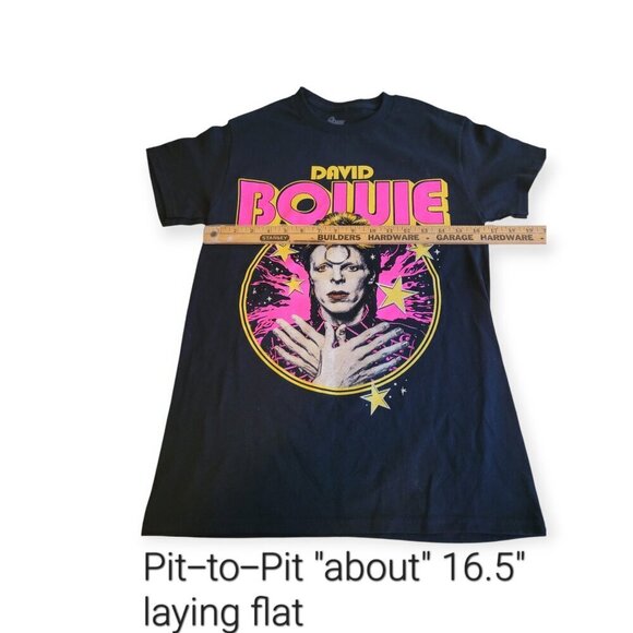 David Bowie Space Oddity Black Graphic T-Shirt 100% Cotton Women's Size S NWOT - Picture 4 of 6
